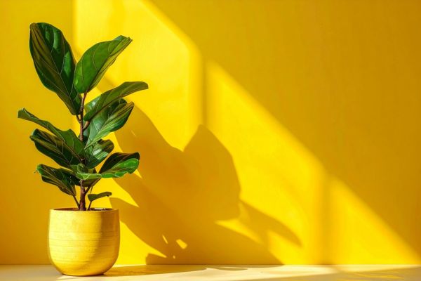 Indoor Fiddle Leaf Fig Plant in Pot – Popular Tropical Houseplant for Modern Home Decor